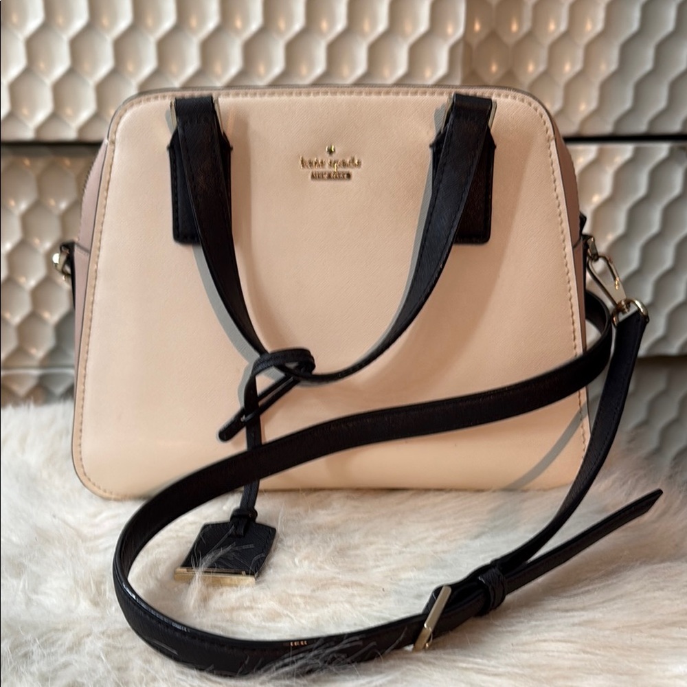 Kate Spade Cream and Black Satchel Bag